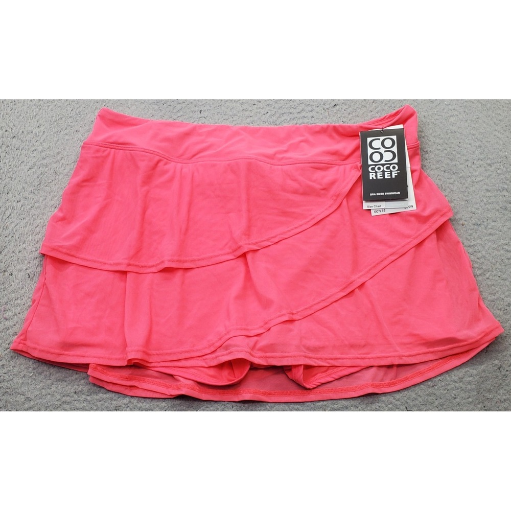 Coco Reef Swim Skort Womens 3XL Pink Stretch Ruffle Layered Athleisure Pull On